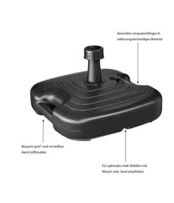 Sonnenschirm-Ständer, Kunststoff, 20 Liter, Ca. B45/T45 Cm -Moderne Garten Mobel Geschaft 1030055 WE IG 001 SchneiderSonnenschirmStaenderKsSchirmst20LGrauD