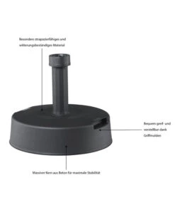 Beo Beton Schirmständer, 30 Kg -Moderne Garten Mobel Geschaft 1412618 WE IG 001 Schirmst30kgBetonAnthrazitN