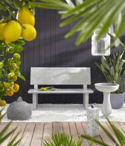 Dehner Granit-Gartenbank, Grau, Ca. B120/H75/T50 Cm