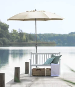 Dehner Sonnenschirm Paros, Rund, Ca. Ø250 Cm -Moderne Garten Mobel Geschaft 2408300 WE MO 001 SchirmparosCremeNeu