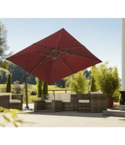 Schneider Ampelschirm Rhodos Twist, Quadratisch, Ca. B300/T300 Cm -Moderne Garten Mobel Geschaft 2451953 WE MO 001 RhodosTwistBordeaux