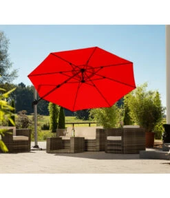 Schneider Premium Ampelschirm Bermuda, Rund, Ca. Ø350 Cm -Moderne Garten Mobel Geschaft 2453298 WE MO 001 Bermuda350rot
