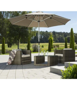 Schneider Premium Sonnenschirm Monaco, Granitgrau, Rund, Ca. Ø350 Cm -Moderne Garten Mobel Geschaft 2887974 WE MO 001 SChirmMonaco350Granitgrau
