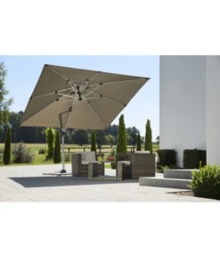 Schneider Premium Ampelschirm Monaco, Granitgrau, Quadratisch, Ca. B300/T300 Cm -Moderne Garten Mobel Geschaft 2887982 WE MO 001 SchirmMOnaco300x300