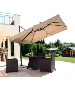 Schneider Classics Sonnenschirm Rhodos, Holzoptik, Quadratisch Ca. B300/T300 Cm -Moderne Garten Mobel Geschaft 3927571 BildM 002 SchneiderSonnenschirmRhodosAmpelschirmRhodosNatur
