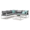 Best 3-teilige Loungegruppe Rhodos, Aluminium, Weiß/grau -Moderne Garten Mobel Geschaft 4109807 WE FS 001 Best3teiligeLoungegruppeRhodosAluminiumWeissGrau