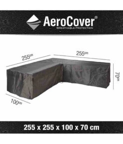 AeroCover Loungesethülle L-Form, 255x255x100xH 70 Cm -Moderne Garten Mobel Geschaft 4124038 WE FS 001 AtmungsaktiveSchutzhuellefuerLoungeSets255x255x100xH70cmLForm