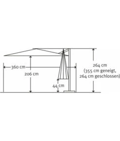 Schneider Ampelschirm Rhodos Twist Woody, Anthrazit, Rechteckig, Ca. B300/T360 Cm -Moderne Garten Mobel Geschaft 4355640 WE DE 001 RhodosTwistWoody