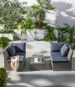 Dehner Geflecht-Lounge Rom, 4-teilig -Moderne Garten Mobel Geschaft 4407334 WE MO 003 DehnerGeflechtLoungeRomNEU