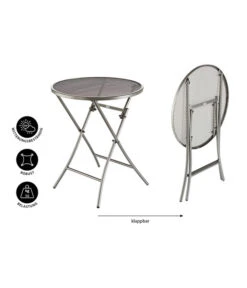 MWH Klapptisch Cafe Latte, Ca. Ø60/H72 Cm -Moderne Garten Mobel Geschaft 5311956 WE IG 001 KLAPPTICAFELATTEGR60