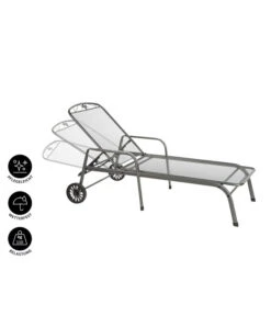 MWH Gartenliege Savoy, Ca. B81/H52/T187 Cm -Moderne Garten Mobel Geschaft 5312897 WE IG 001 MwhGartenliegeSavoyMetLiegeSavoyEGrau