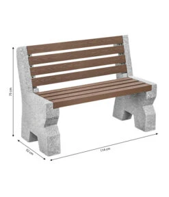 Dehner Granit-Gartenbank, 2-Sitzer, Ca. B114/H75/T52 Cm -Moderne Garten Mobel Geschaft 6692065 WE BG 001 GRANITBANKWPCRUECKENL