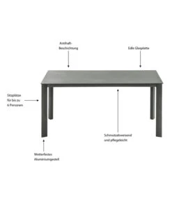 Dehner Gartentisch Nancy, Ca. B160/H75/T90 Cm -Moderne Garten Mobel Geschaft 6701734 WE IG 001 TischNancy