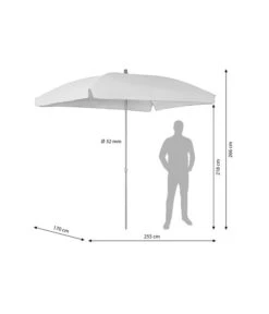 Dehner Sonnenschirm Keros, Rechteckig, Ca. B255/T170 Cm -Moderne Garten Mobel Geschaft 6702906 WE BG 001 schirmkeros250Hellgrau