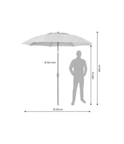 Dehner Sonnenschirm Paros, Rund, Ca. Ø250 Cm -Moderne Garten Mobel Geschaft 6703045 WE BG 001 schirmparos250cmHellgrau