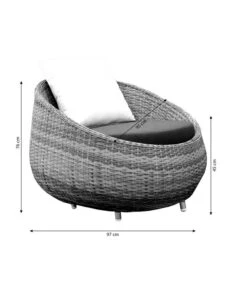 Dehner Geflechtlounge Avani, 4-teilig -Moderne Garten Mobel Geschaft 6704340 WE BG 002 FlechtloungeAvaniSessel