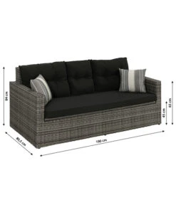 Dehner Flecht-Truhenbank Föhr, 3-Sitzer -Moderne Garten Mobel Geschaft 6704795 WE BG 001 TruhenbankFoehrNeu