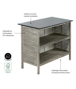 Dehner Bartisch Southampton, Ca. B115/H105/T65 Cm -Moderne Garten Mobel Geschaft 6713390 WE IG 001 BarSouthamptonGrauNEU