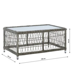 Dehner Geflechtlounge Santos, 4-teilig -Moderne Garten Mobel Geschaft 6875074 WE BG 003 LoungeSantosNEU