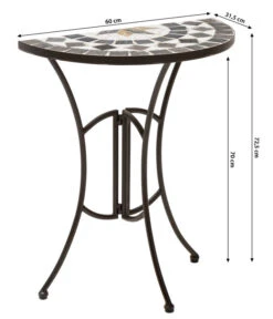Dehner Mosaiktisch Diana Halbrund, Ca. B60/H72,5/T31,5 Cm -Moderne Garten Mobel Geschaft 6875082 WE BG 001 TischDiana