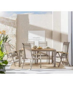 Dehner Klappsessel Cleveland, Hellbraun -Moderne Garten Mobel Geschaft 6895387 WE MO 001 GruppeClevelandWoodNEU