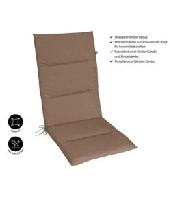 KETTtex Hochlehnerpolster Lindos Taupe, Ca. B120/H4/T50 Cm -Moderne Garten Mobel Geschaft 6906986 WE IG 001 KETTtexHochlehnerpolsterLindosTaupe