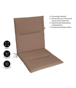 KETTtex Niederlehnerpolster Lindos Taupe, Ca. B100/H4/T50 Cm -Moderne Garten Mobel Geschaft 6907000 WE IG 001 KETTtexNiederlehnerpolsterLindosTaupe